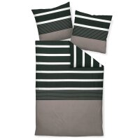 Janine Satin-Bettwäsche J.D. Nougat-schwarz 200 x 220 cm + 2 x 80 x 80 cm