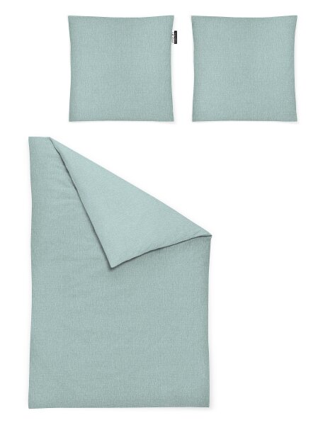 Irisette Mako-Satin Bettwäsche Set Carla 8253 jade 240 x 220 cm + 2 Kissenbezüge 80x80 cm