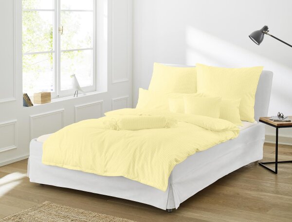 Irisette Interlock-Jersey uni Bettwäsche Set uni Lumen 8129 vanill 155 x 200 cm + 1 Kissenbezug 80x80 cm