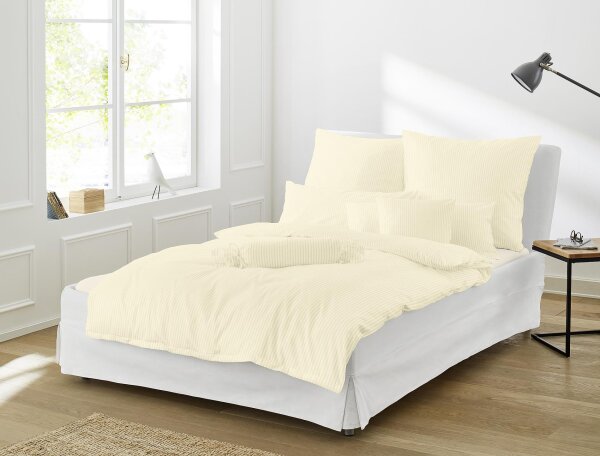 Irisette Interlock-Jersey uni Bettwäsche Set uni Lumen 8129 natur 155 x 220 cm + 1 Kissenbezug 80x80 cm