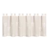 Gerster Schlaufen Bistro bestickt B = 150 x H =45 cmHalbtransparent Webware Floral natur