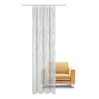 Gerster Schal mit Tunneldurchzug und Kräuselband Scherli allover B = 140 x H =245 cmHalbtransparent Webware Graphisch offwhite