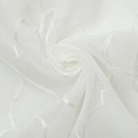 Gerster Ösenschal bestickt B = 140 x H =235 cmTransparent Webware Rauten natur