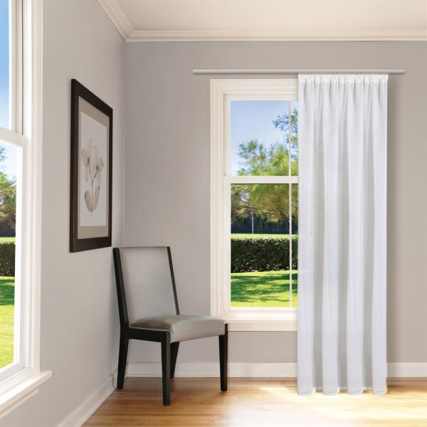 Gerster Schal mit Käuselband und Tunnelzug, 100%Baumwolle, GOTS zertifziert B = 140 x H =245 cmTransparent Webware Uni offwhite