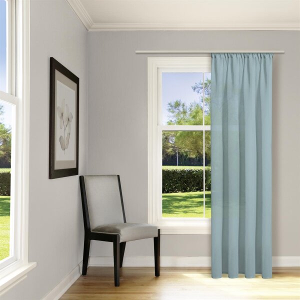 Gerster Schal mit Käuselband und Tunnelzug, 100%Baumwolle, GOTS zertifziert B = 140 x H =245 cmTransparent Webware Uni blau