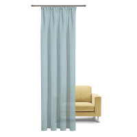 Gerster Schal mit Käuselband und Tunnelzug, 100%Baumwolle, GOTS zertifziert B = 140 x H =245 cmTransparent Webware Uni blau