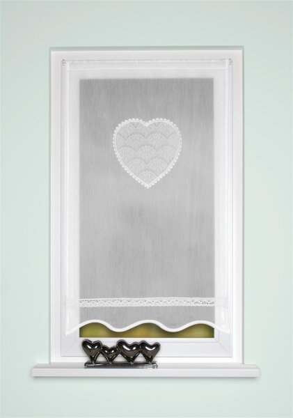 Home Wohnideen Türbehang Batist Bestickt "Corazon" 180 x 90 cm Weiss
