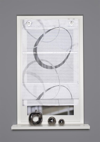 Home Wohnideen Magnetrollo Querstreifen Digitaldruck "Vitus" 130 x 80 cm Grau