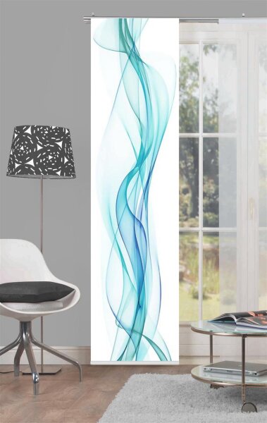 Home Wohnideen Schiebevorhang Dekostoff Digitaldruck "Haze" 245 x 60 cm Petrol