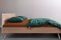 Beddinhouse Jersey Spannbettlaken , Baumwolle 160 Tds Terra /220 /220 cm Steghöhe: 10 cm 1 Splittopper- Terrakotta