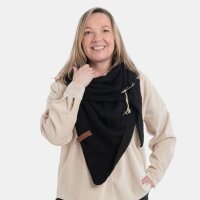 Knit Factory Coco DreiecksSchal 190x85 cm Glatt Schwarz