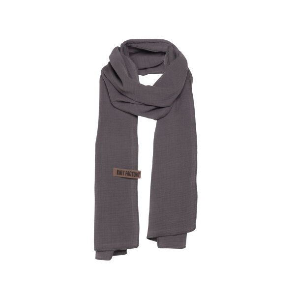 Knit Factory Liv Schal 200x40 cm Glatt Anthrazit