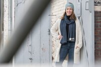 Knit Factory June Schal 200x50 cm Glatt Grau