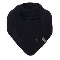 Knit Factory Liv DreiecksSchal 190x85 cm Glatt Schwarz