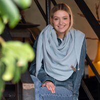 Knit Factory Liv DreiecksSchal 190x85 cm Glatt Hellblau