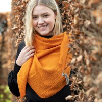 Knit Factory Liv DreiecksSchal 190x85 cm Glatt Orange