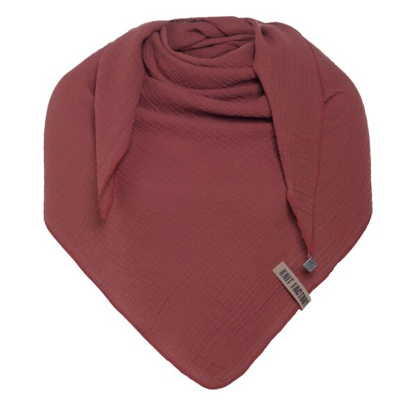 Knit Factory Liv DreiecksSchal 190x85 cm Glatt Rot