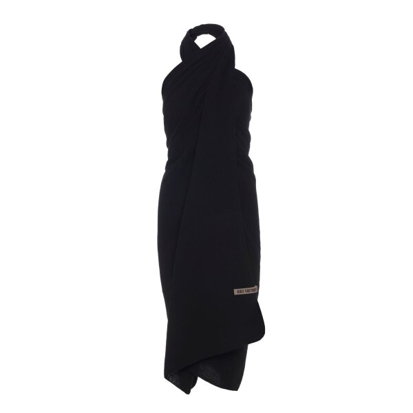 Knit Factory Liv Pareo 180x130 cm Glatt Schwarz