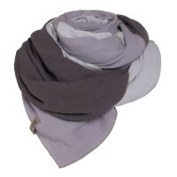 Knit Factory Fay Pareo 180x130 cm Glatt Anthrazit Grau