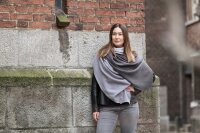 Knit Factory Fay Pareo 180x130 cm Glatt Anthrazit Grau