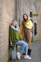 Knit Factory Fay Pareo 180x130 cm Glatt Dunkelblau Hellblau