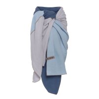 Knit Factory Fay Pareo 180x130 cm Glatt Dunkelblau Hellblau