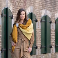 Knit Factory Fay Pareo 180x130 cm Glatt Orange Rot