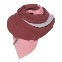 Knit Factory Fay Pareo 180x130 cm Glatt Rot Rosa