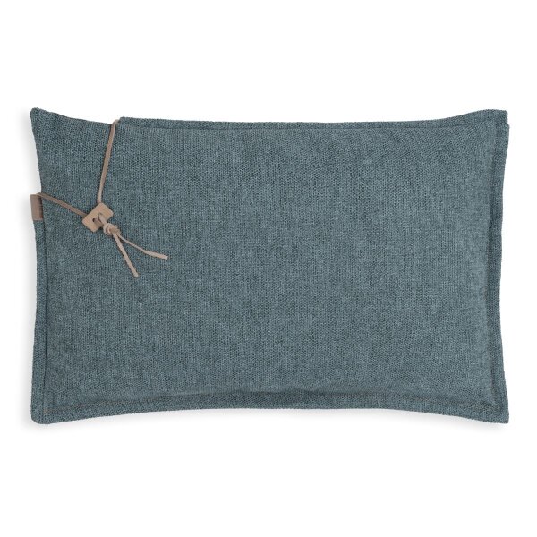 Knit Factory Imre Kissen 60x40 cm Glatt Dunkelblau