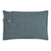 Knit Factory Imre Kissen 60x40 cm Glatt Dunkelblau