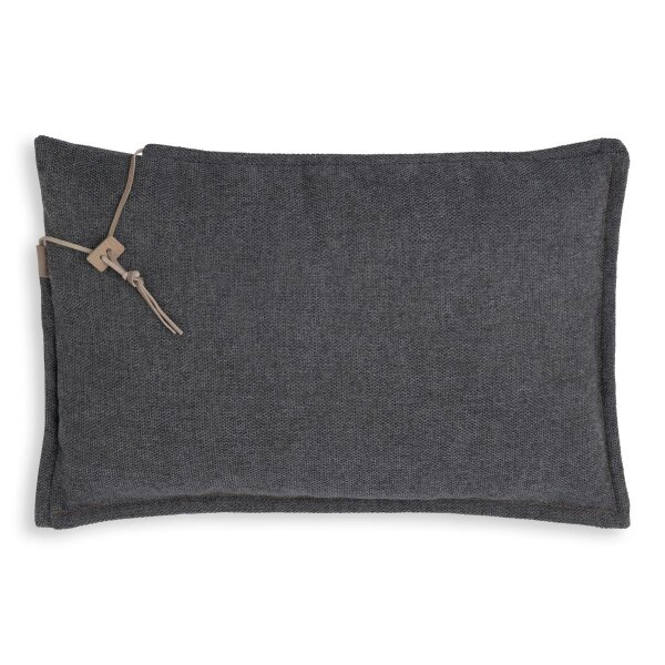 Knit Factory Imre Kissen 60x40 cm Glatt Anthrazit
