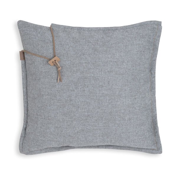 Knit Factory Imre Kissen 50x50 cm Glatt Grau