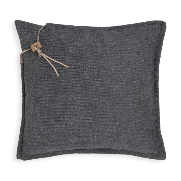Knit Factory Imre Kissen 50x50 cm Glatt Anthrazit