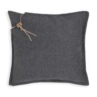 Knit Factory Imre Kissen 50x50 cm Glatt Anthrazit