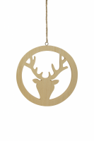 Soma Aufhänger Weihnachten 1 Stück D = 28.00-H1.50cm Hirsch Paulownia-Holz Paulownia Wood blond