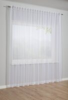 Gardinia Schal mit Gardinenband, Voile Uni weiß 600 x 175
