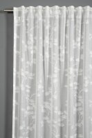 Gardinia Schal mit Gardinenband, Ausbrenner Baumwollblüte weiß 140 x 245