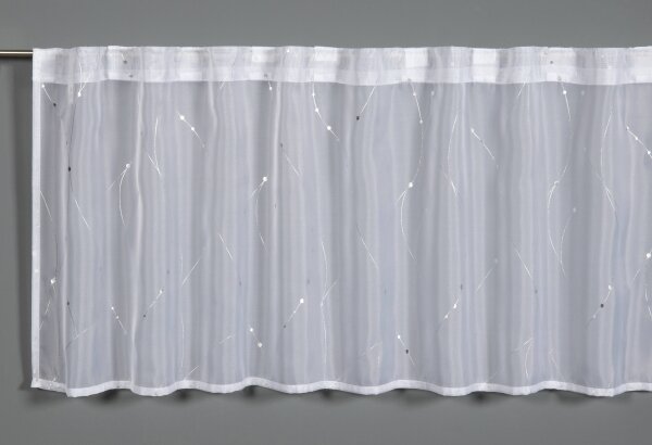 Gardinia Bistrogardine, Voile mit Silberdruck weiß 45 x 140