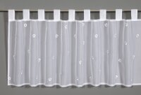 Gardinia Bistrogardine, Voile Stickerei Streublumen weiß 48 x 140