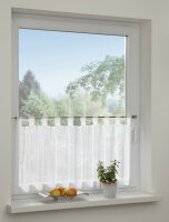 Gardinia Bistrogardine, Voile Stickerei Streublumen weiß 48 x 140