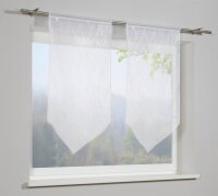 Gardinia Fensterdekoration, Voile mit Silberdruck weiß 60 x 120