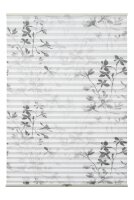 Gardinia Plissee Bella, ohne Bohren, weiß mit Blättern 50 x 130 cm