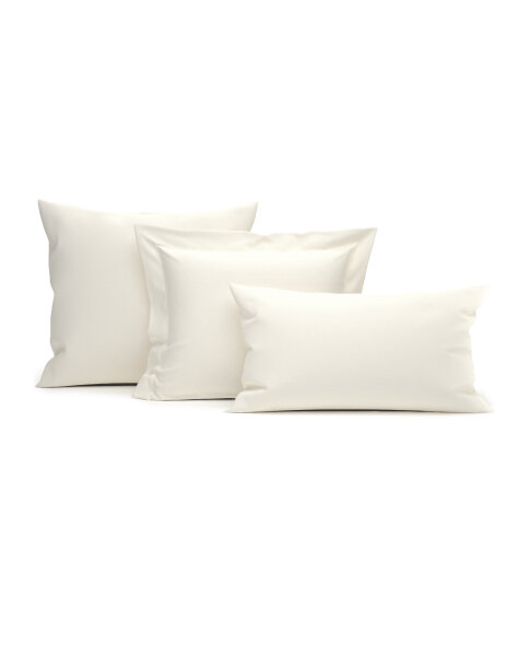 Heckett and Lane Mako Satin Elementi Kissenbezug 40x80 Off-White Uni Off-white