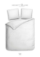 Heckett and Lane Bettwäsche Banda 1 Bettwäsche 240x220cm mit 2 Kopfkissen 60x70cm 100% Baumwolle Mako-Satin White
