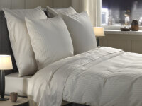 Heckett and Lane Bettwäsche Banda 1 Bettwäsche 140x220cm mit 1 Kopfkissen 60x70cm 100% Baumwolle Mako-Satin Off-White