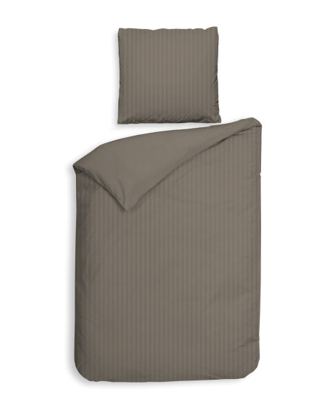 Heckett and Lane Mako Satin Banda BW 155 Taupe Grey Striped Taupe-Grey