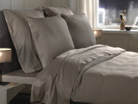 Heckett and Lane Mako Satin Banda BW 155 Taupe Grey Striped Taupe-Grey