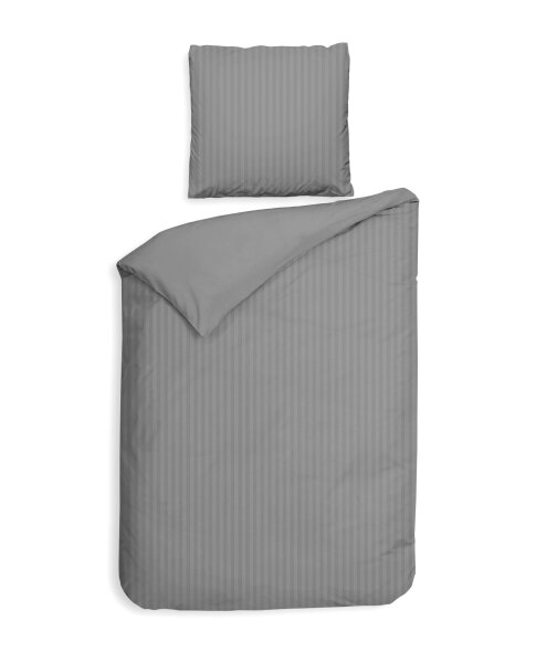 Heckett and Lane Mako Satin Banda BW 135 Glacier Grey Striped Glacier-Grey