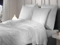 Heckett and Lane Mako Satin Diamante Bettwäsche 135 White Other White 1 Bettbezug 135x200cm + 1 Kissenbezug 80x80cm