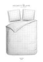 Heckett and Lane Bettwäsche Diamante 1 Bettwäsche 140x220cm mit 1 Kopfkissen 60x70cm 100% Baumwolle Mako-Satin White